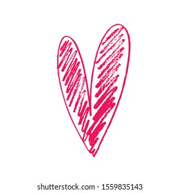 hand-drawn heart shape, vector illustration