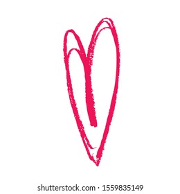 hand-drawn heart shape, vector illustration