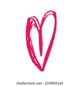 hand-drawn heart shape, vector illustration