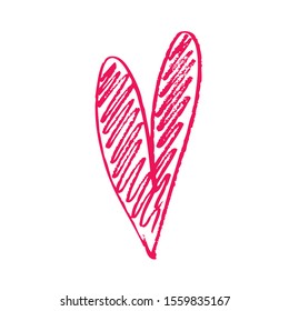 hand-drawn heart shape, vector illustration
