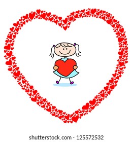 hand-drawn heart sketch design for valentine