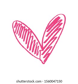 hand-drawn heart symbol, vector illustration