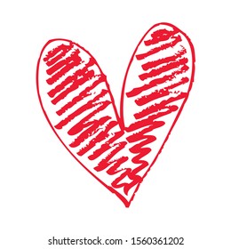hand-drawn heart symbol, vector illustration
