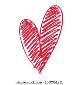 hand-drawn heart symbol, vector illustration