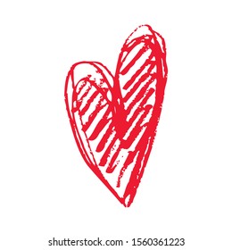 hand-drawn heart symbol, vector illustration