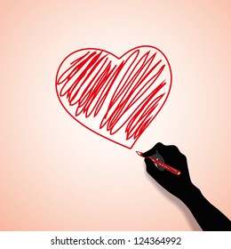 Hand-drawn Heart - Valentine's Day Concept
