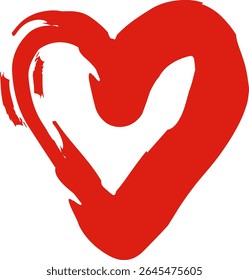 Hand-drawn hearts. Doodle style, grunge hearts. Symbols of Valentine's Day and love. Vector material.