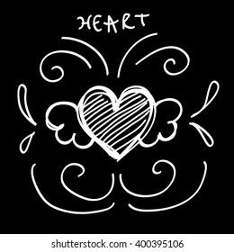 Hand-drawn hearts in Doodle style sketch art great for any use. Vector EPS10.