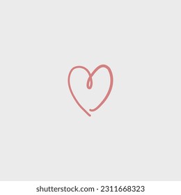 Handdrawn hearts isolated on gray background. Vector illustration for your graphic design, heart, shape, love, sketch, element, icon, doodle, valentine,