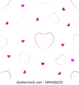 corazones dibujados a mano sobre un fondo blanco. Diseñar elementos para el Día de San Valentín. Imagen vectorial de un patrón sin fisuras.