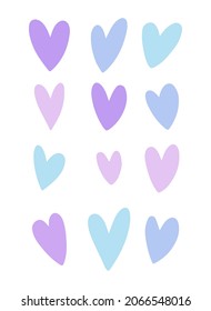 Hand-drawn hearts. Vector hearts set. Elements for Valentine's Day.