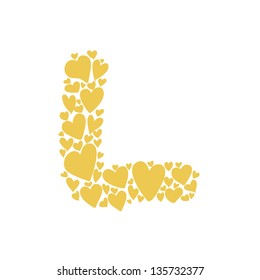hand-drawn heart-shaped colorful alphabet design element