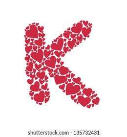 hand-drawn heart-shaped colorful alphabet design element