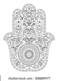 Handdrawn Henna Abstract Mandala Flowers Paisley Stock Vector (Royalty ...