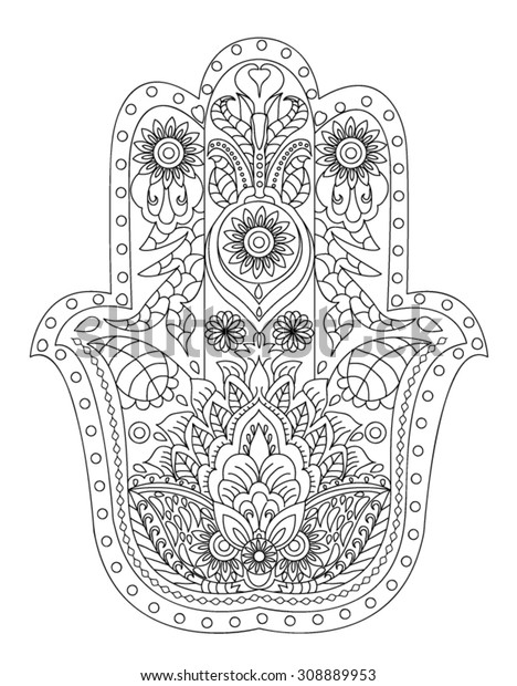 Handdrawn Henna Abstract Mandala Flowers Paisley Stock Vector (Royalty ...