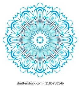 Hand-Drawn Henna Ethnic Mandala. Circle lace ornament. Vector illustration. for coloring book, greeting card, invitation, tattoo. Anti-stress therapy pattern.