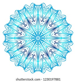 Hand-Drawn Henna Ethnic Mandala. Circle lace ornament. Vector illustration. for coloring book, greeting card, invitation, tattoo. Anti-stress therapy pattern.