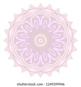 Hand-Drawn Henna Ethnic Mandala. Circle lace ornament. Vector illustration. for coloring book, greeting card, invitation, tattoo. Anti-stress therapy pattern.