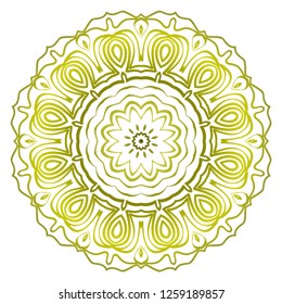 Hand-Drawn Henna Ethnic Mandala. Circle lace ornament. Vector illustration. for coloring book, greeting card, invitation, tattoo. Anti-stress therapy pattern.