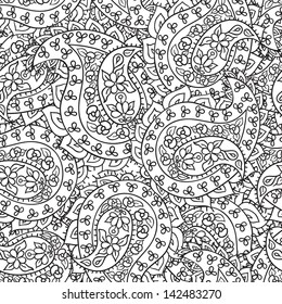 Hand-Drawn henna Mehndi Abstract pattern. Vector illustration.