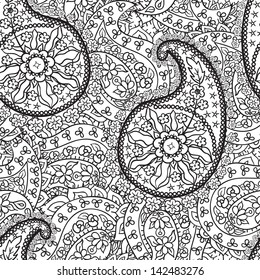 Hand-Drawn henna Mehndi Abstract pattern. Vector illustration.