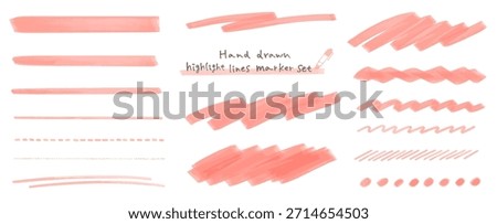 Hand-drawn highlight lines marker set.Perfect for emphasizing text, titles, and important points in designs, presentations, and social media.