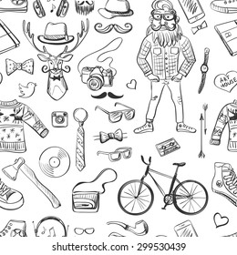 hand-drawn Hipster style pattern, excellent vector illustration, EPS 10
