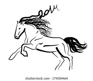 hand-drawn horse