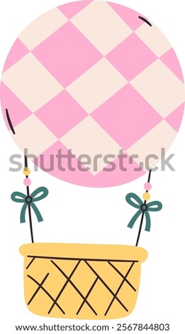 Handdrawn Hot Air Balloon Vector Illustration