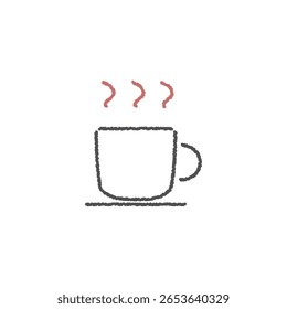Hand-drawn hot drink icon [line only]