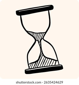 Hand-Drawn Hourglass Sand Timer Doodle