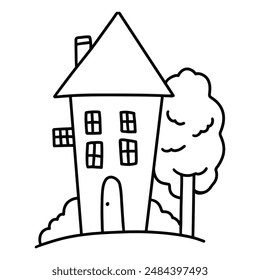 Handdrawn house illustration, vector house