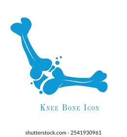 Hand-drawn Human bones, Vector illustration of man knee joint, A vector icon of knee fracture