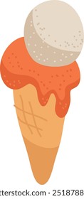 Handdrawn Ice Cream Cone Vector Illustration