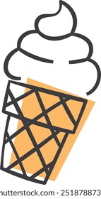Ilustración vectorial de postre de helado dibujado a mano