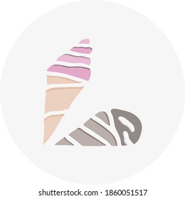 Hand-drawn ice cream. Doodle style vector illustration. Design element for postcards, invitations or oher graphic and web design.