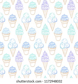 hand-drawn ice cream pattern