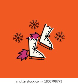 hand-drawn ice skating vector illustration.