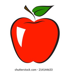 Hand-drawn icon of apple. Vector illustration