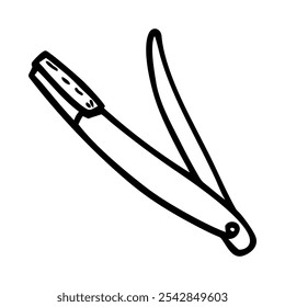 Hand-drawn icon of a barber razor, representing grooming and shaving.