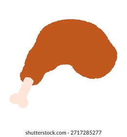 Icono dibujado a mano: Pollo en el hueso