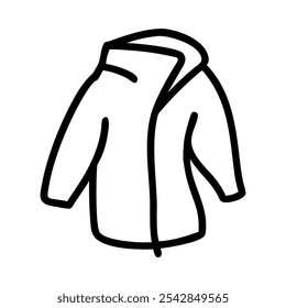 Icono dibujado a mano de un abrigo, que representa la ropa de invierno y la calidez.