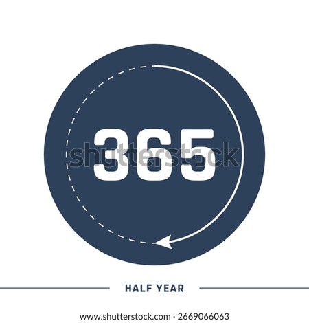 Hand-drawn icon of a Half Year with a table on a white background