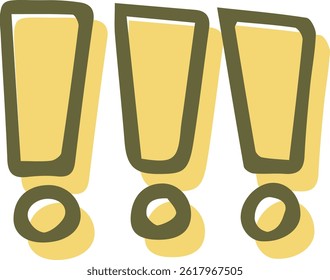 Hand-drawn icon illustration of an emotional footnote (surprise mark).