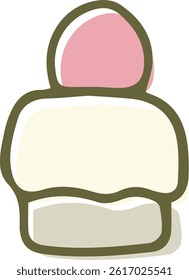 Hand-drawn icon illustration of a shortcake.