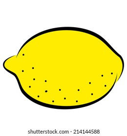 Hand-drawn icon of lemon. Vector illustration