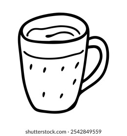 Hand-drawn icon of a mug, representing coffee and warmth.