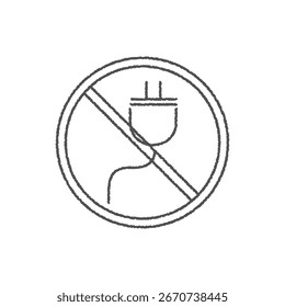 Hand-drawn icon of no outlet use