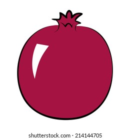 Hand-drawn icon of pomegranate. Vector illustration