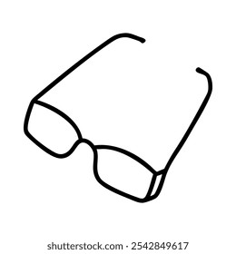 Handgezeichnete Ikone einer Lesebrille, die das Sehen und die Lesehilfe symbolisiert.